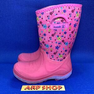 🔴 KAMIK BLUSTER 2 Kids Girls Size 2 Pink Purple Waterproof Boots EK4080-MBU